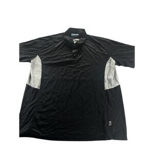 MAGELLAN Outdoors Black Gray Color Block Short Sleeve Polo Shirt Mens Size 2XL